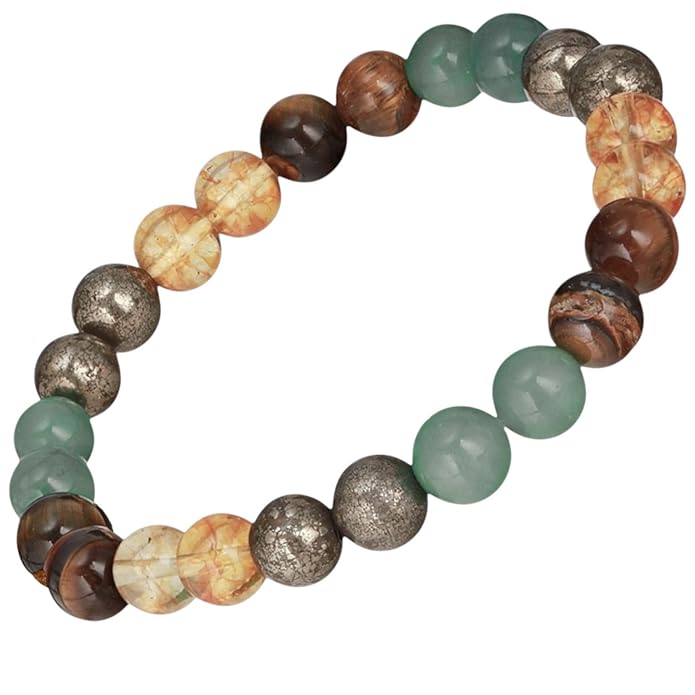Money Magnet Fusion Band with Pyrite, Tiger Eye, Citrine &amp; Aventurine Beads